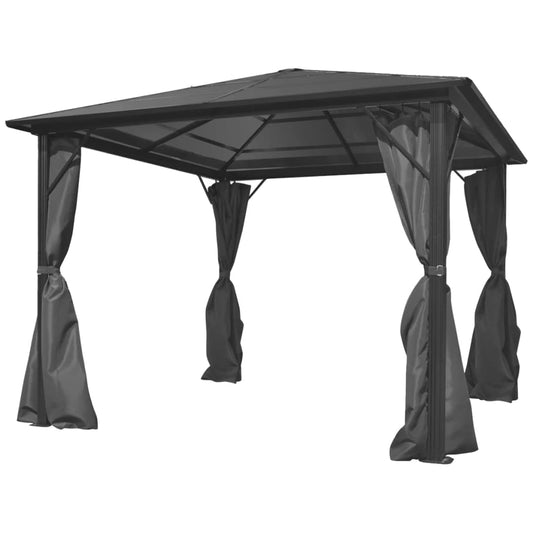 Gazebo con Tenda Antracite in Alluminio 300x300 cm - homemem39