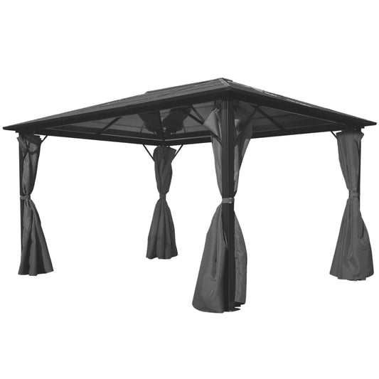 Gazebo con Tenda Antracite in Alluminio 400x300 cm - homemem39