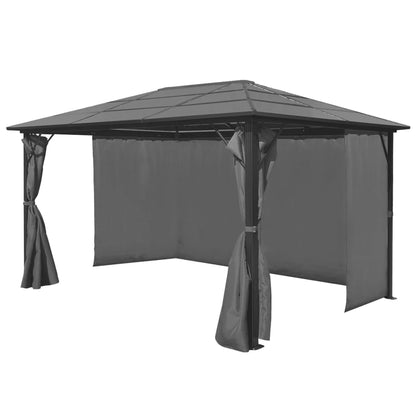 Gazebo con Tenda Antracite in Alluminio 400x300 cm - homemem39