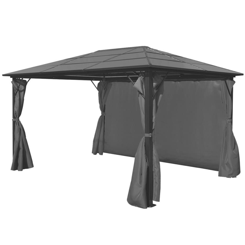 Gazebo con Tenda Antracite in Alluminio 400x300 cm - homemem39