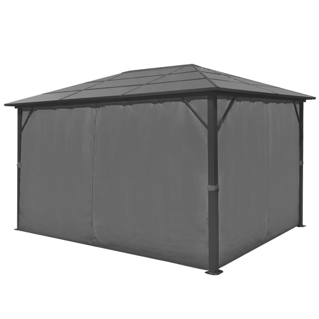 Gazebo con Tenda Antracite in Alluminio 400x300 cm - homemem39