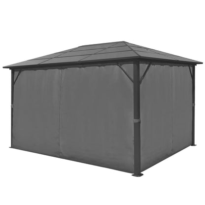 Gazebo con Tenda Antracite in Alluminio 400x300 cm - homemem39