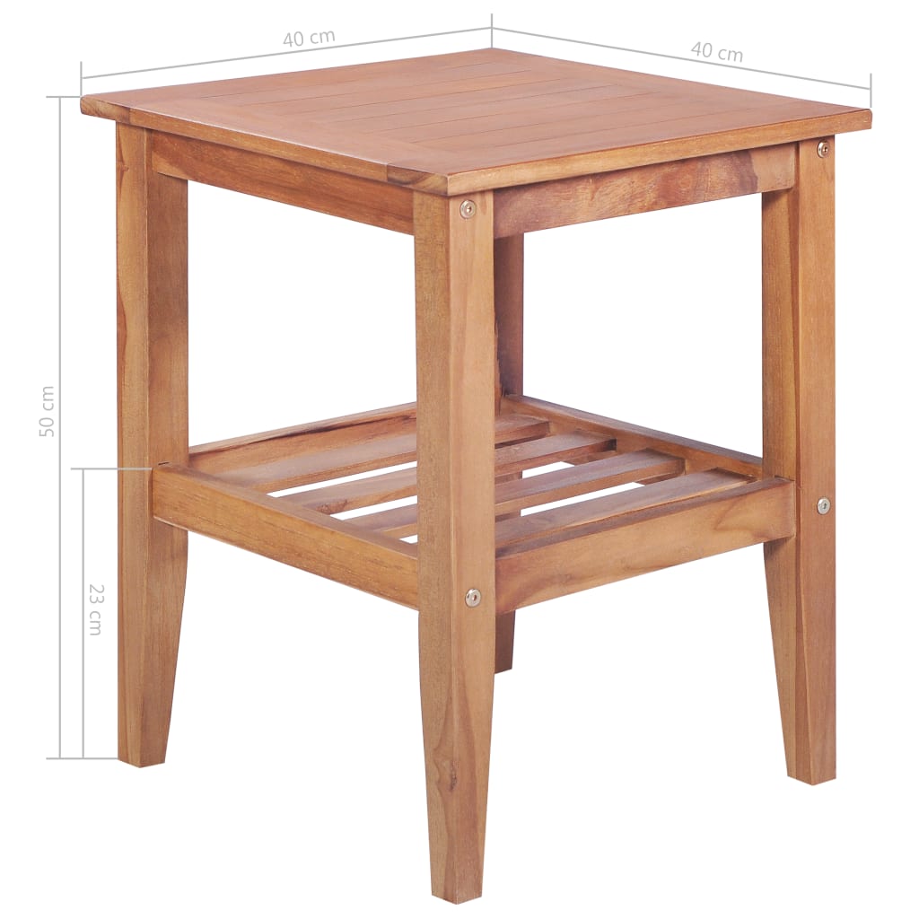 Tavolino da Caffè 40x40x50 cm Quadrato Legno Massello di Teak - homemem39