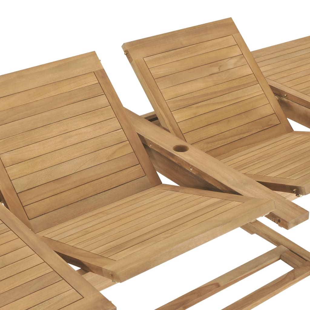 Tavolo da Giardino Allungabile 180-280x100x75 cm in Teak - homemem39