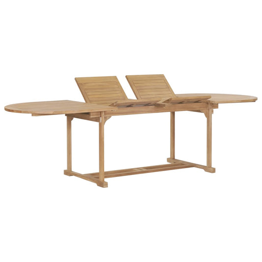 Tavolo da Giardino Allungabile 180-280x100x75cm in Teak Ovale - homemem39