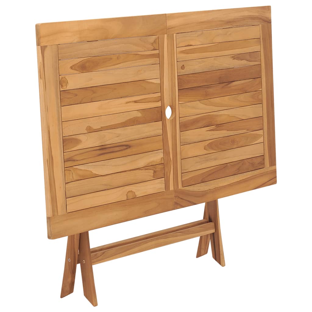 Tavolo Pieghevole da Giardino 120x70x75 cm in Massello di Teak - homemem39