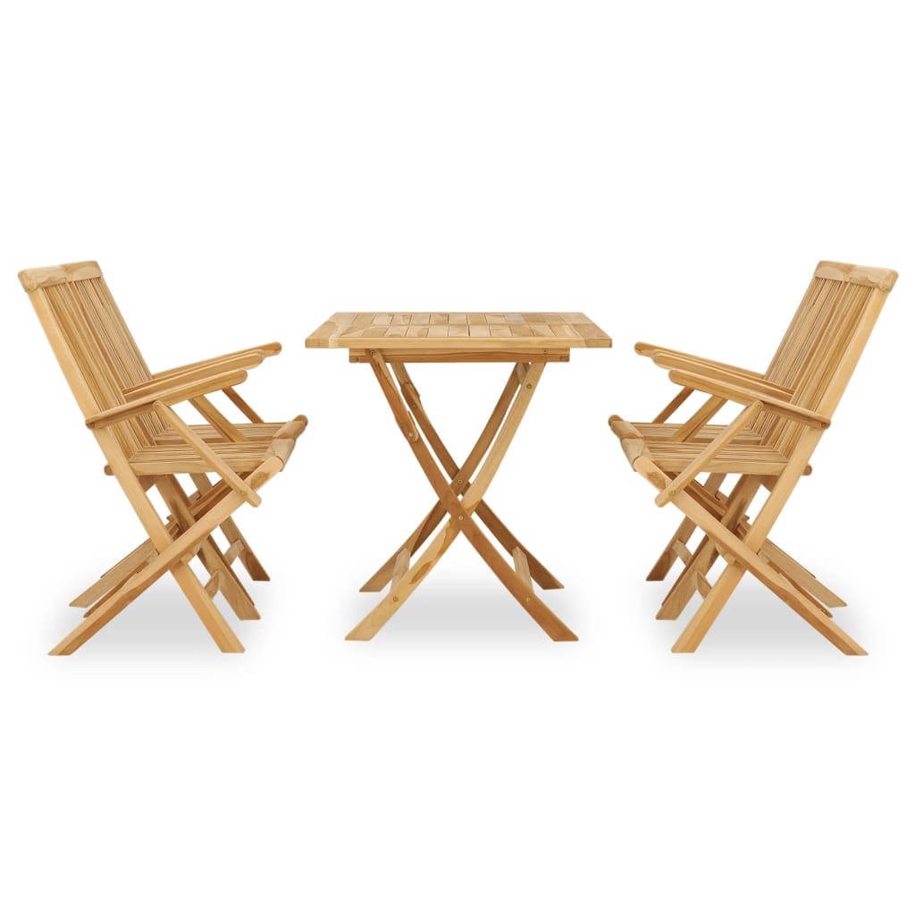 Set da Pranzo per Esterni 5 pz in Legno Massello di Teak - homemem39