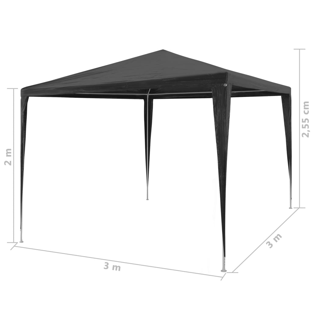 Tendone per Feste in PE 3x3 m Antracite - homemem39