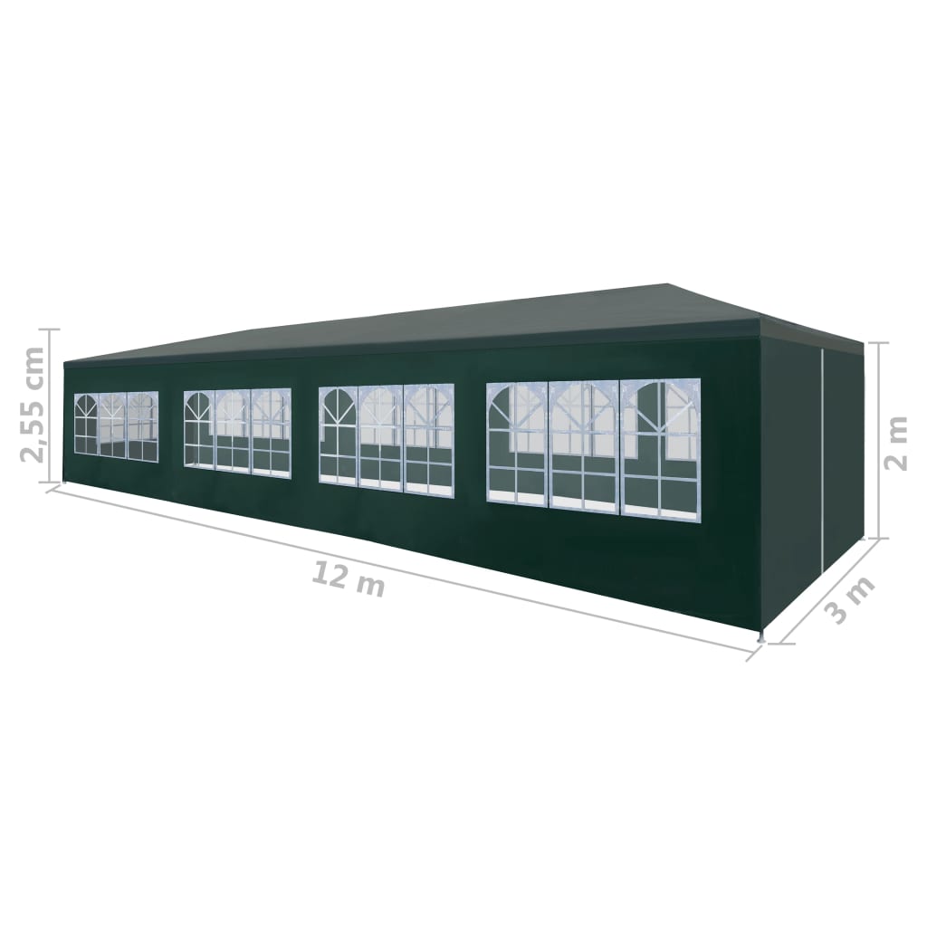 Tendone per Feste 3x12 m Verde - homemem39