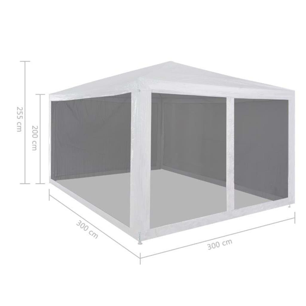 Tenda per Feste con 4 Pareti Laterali in Rete 3x3 m - homemem39