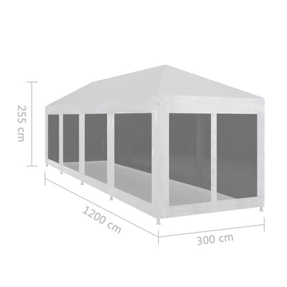 Tenda per Feste con 10 Pareti in Rete 12x3 m - homemem39