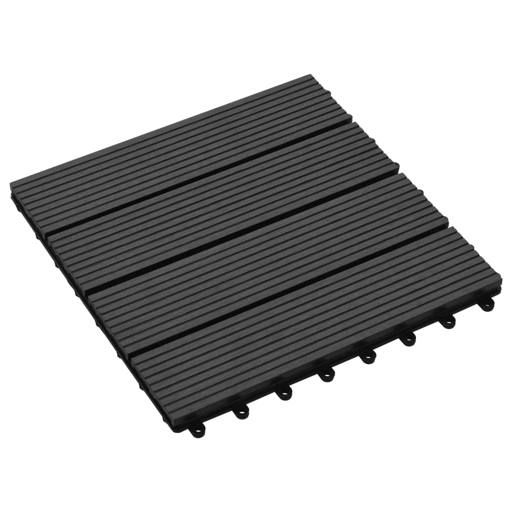 Piastrelle per Decking in WPC 11 pz 30x30cm 1 mq Nero - homemem39