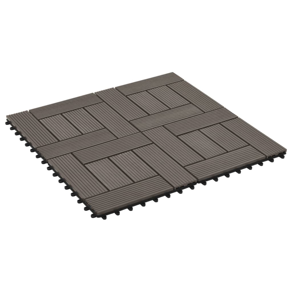 Piastrelle per Decking in WPC 11 pz 30x30cm 1mq Marrone Scuro - homemem39