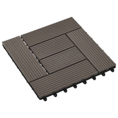 Piastrelle per Decking in WPC 11 pz 30x30cm 1mq Marrone Scuro - homemem39