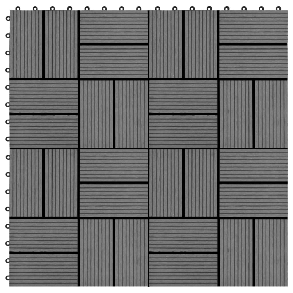 Piastrelle per Decking in WPC 11 pz 30x30cm 1 mq Grigio - homemem39