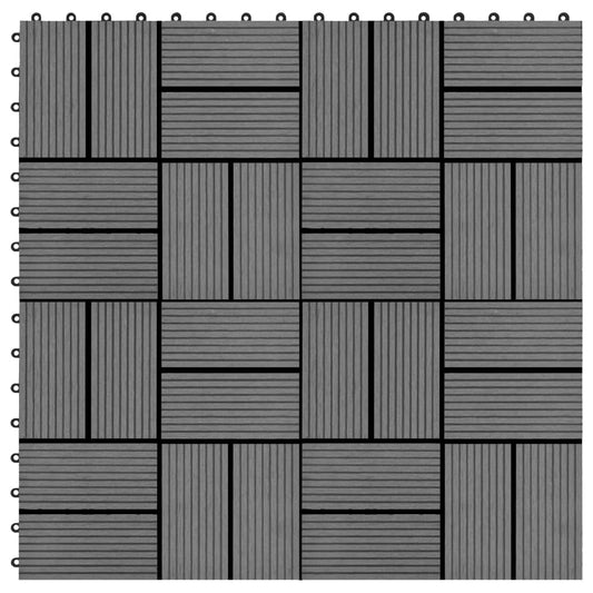 Piastrelle per Decking in WPC 11 pz 30x30cm 1 mq Grigio - homemem39