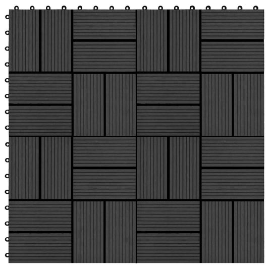 Piastrelle per Decking in WPC 11 pz 30x30cm 1 mq Nero - homemem39