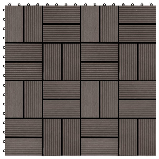 Piastrelle per Decking in WPC 11 pz 30x30cm 1mq Marrone Scuro - homemem39