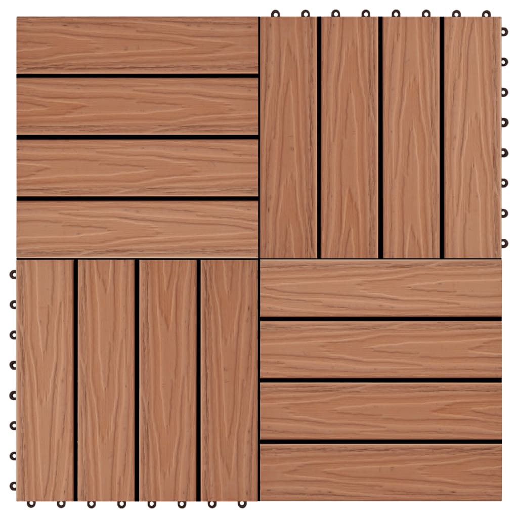 Piastrella Decking in WPC 11 pz 30x30 cm 1 sqm Marrone Chiaro - homemem39