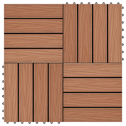 Piastrella Decking in WPC 11 pz 30x30 cm 1 sqm Marrone Chiaro - homemem39