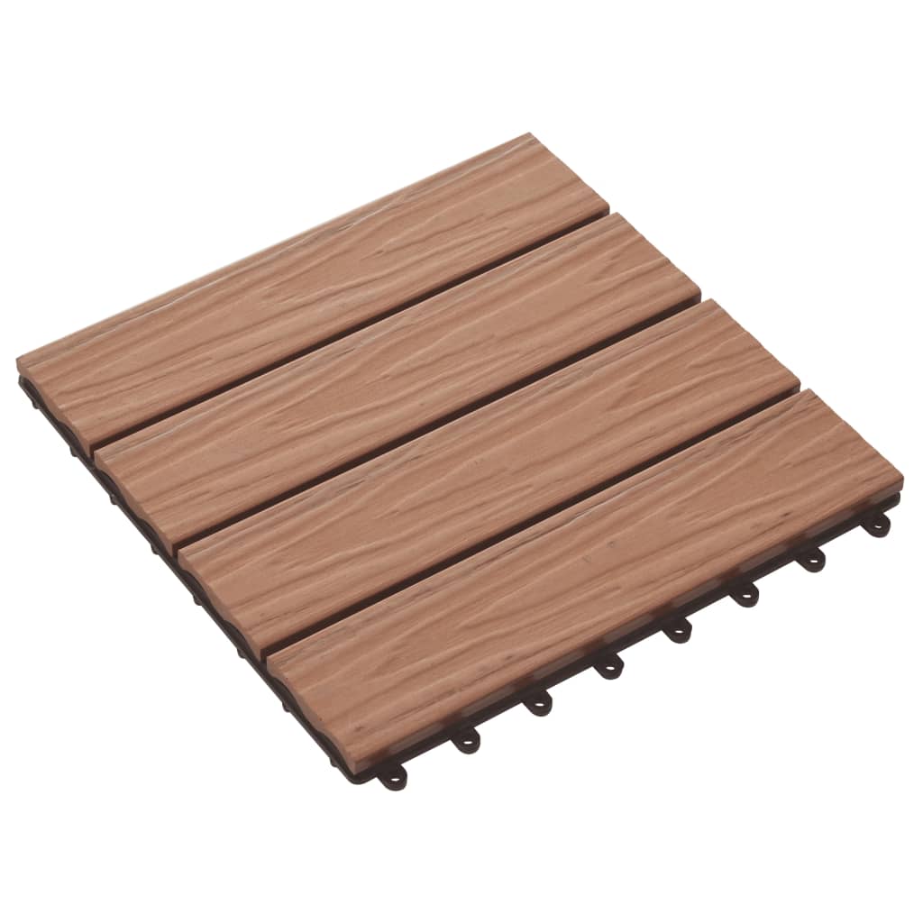 Piastrella Decking in WPC 11 pz 30x30 cm 1 sqm Marrone Chiaro - homemem39