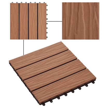 Piastrella Decking in WPC 11 pz 30x30 cm 1 sqm Marrone Chiaro - homemem39