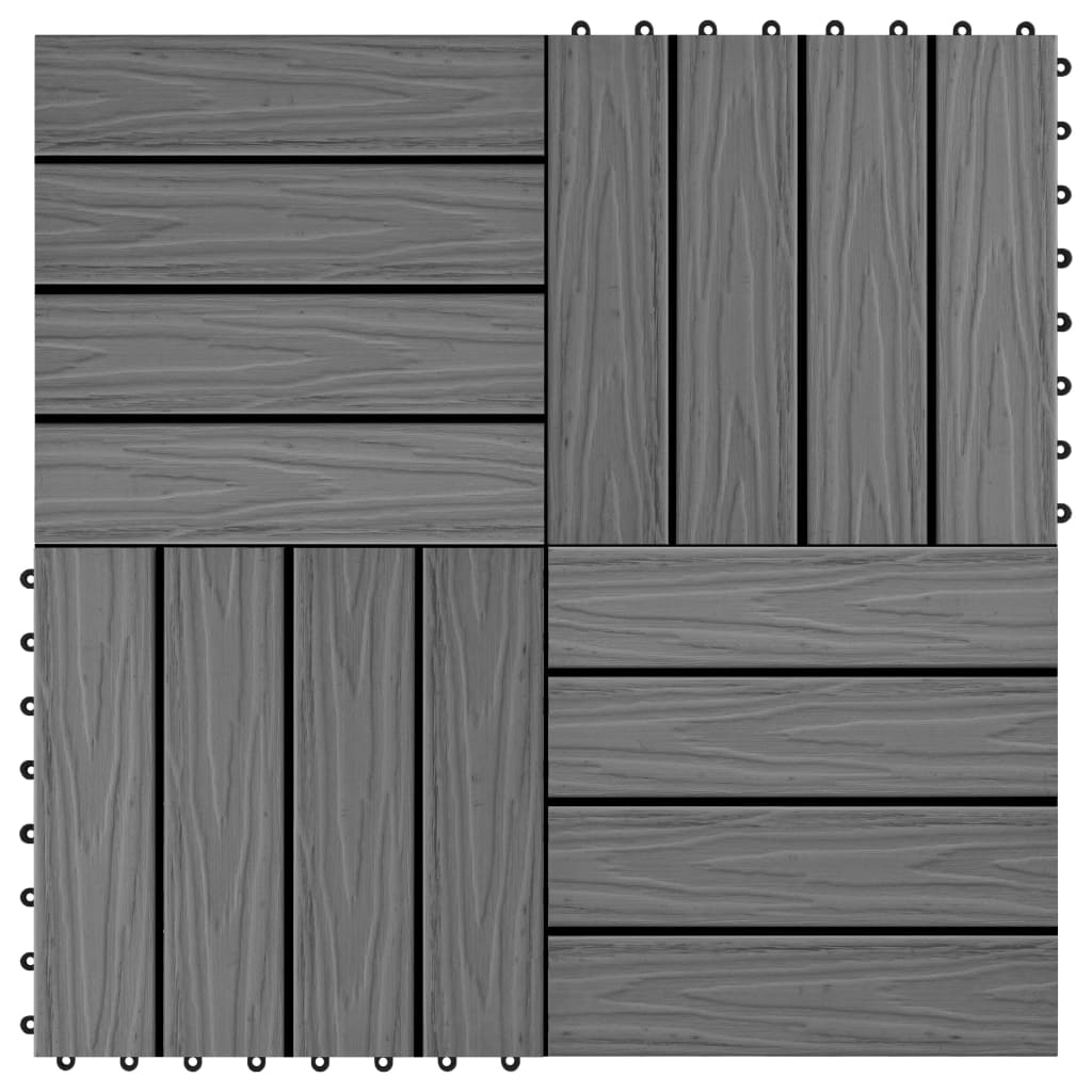 Piastrella Decking in WPC 11 pz 30x30 cm 1 sqm Grigio - homemem39