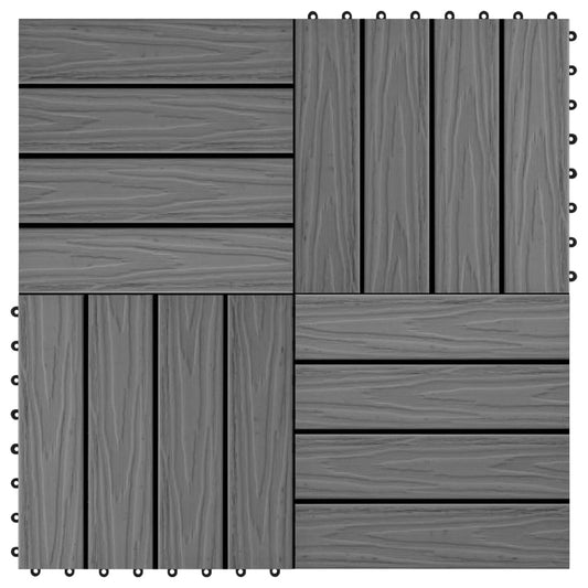 Piastrella Decking in WPC 11 pz 30x30 cm 1 sqm Grigio - homemem39