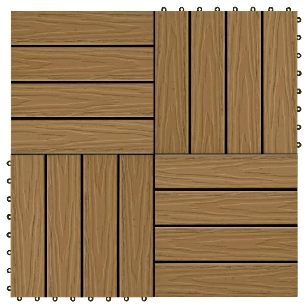 Piastrelle Decking 11pz Goffrature WPC 30x30 cm 1 mq Color Teak - homemem39