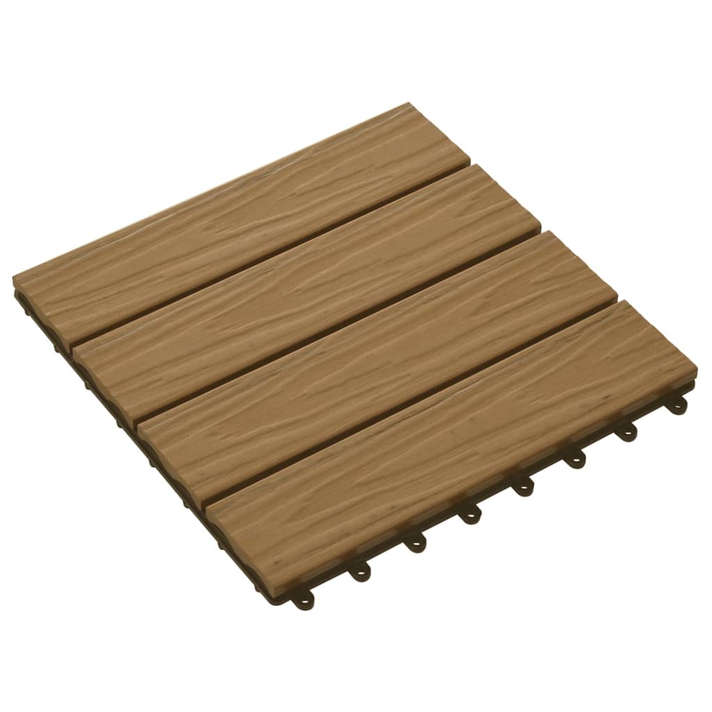 Piastrelle Decking 11pz Goffrature WPC 30x30 cm 1 mq Color Teak - homemem39