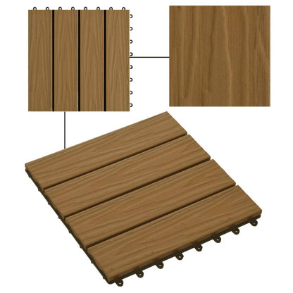 Piastrelle Decking 11pz Goffrature WPC 30x30 cm 1 mq Color Teak - homemem39