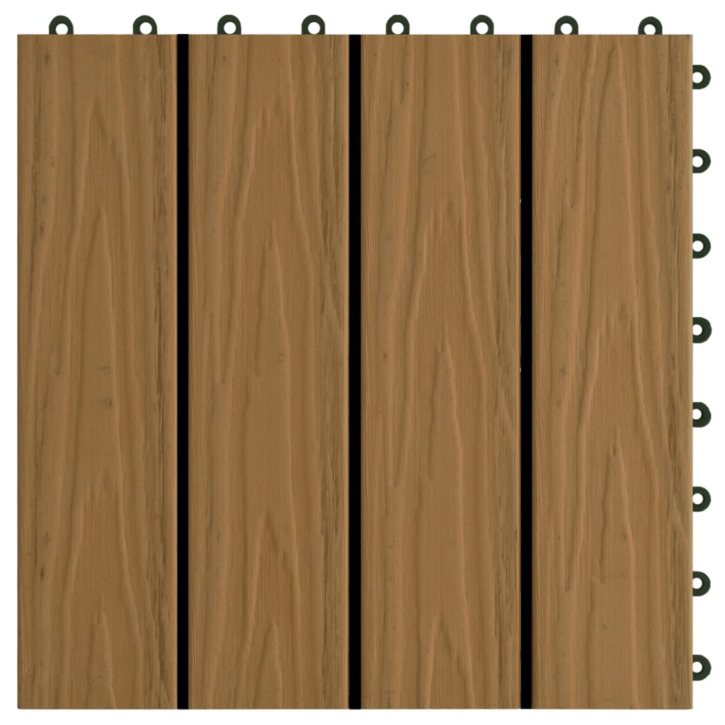 Piastrelle Decking 11pz Goffrature WPC 30x30 cm 1 mq Color Teak - homemem39