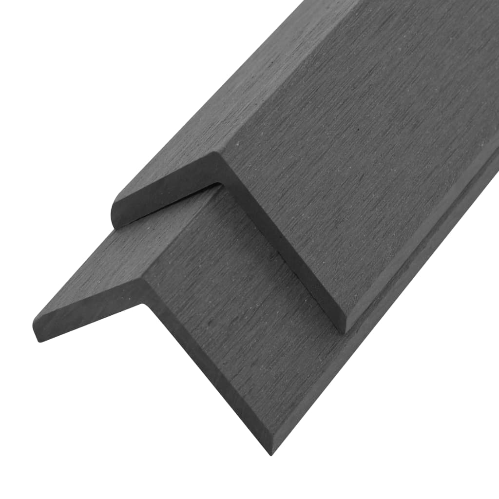 Profili Angolari per Bordi 5pz in WPC 170 cm Grigio - homemem39