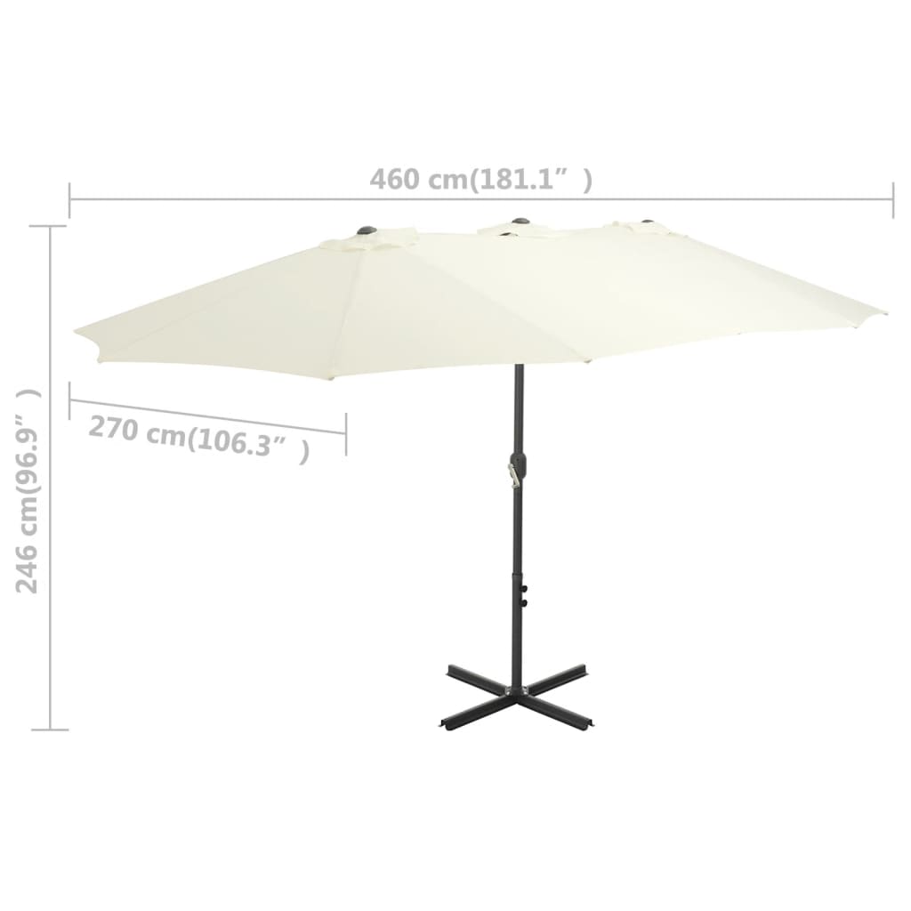 Ombrellone da Esterni con Palo in Alluminio 460x270 cm Sabbia - homemem39