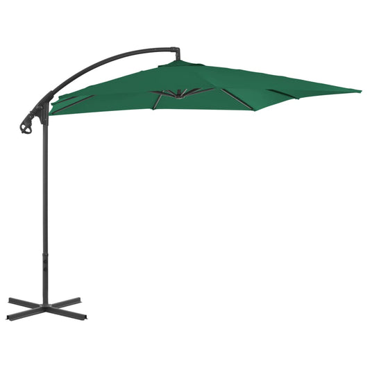 Ombrellone a Sbalzo con Palo in Acciaio 250x250 cm Verde - homemem39