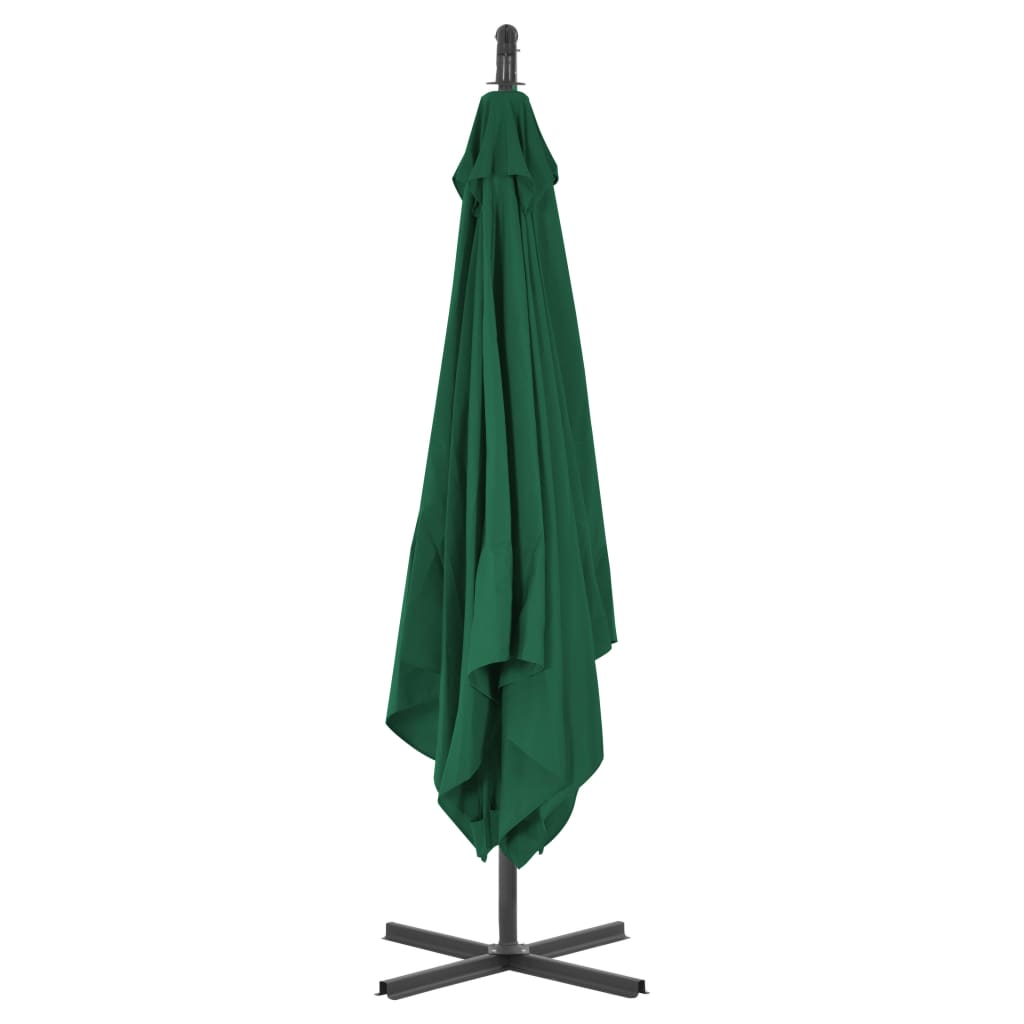 Ombrellone a Sbalzo con Palo in Acciaio 250x250 cm Verde - homemem39