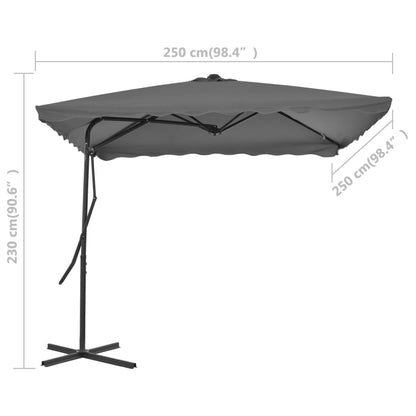 Ombrellone da Esterni con Palo in Acciaio 250x250cm Antracite - homemem39