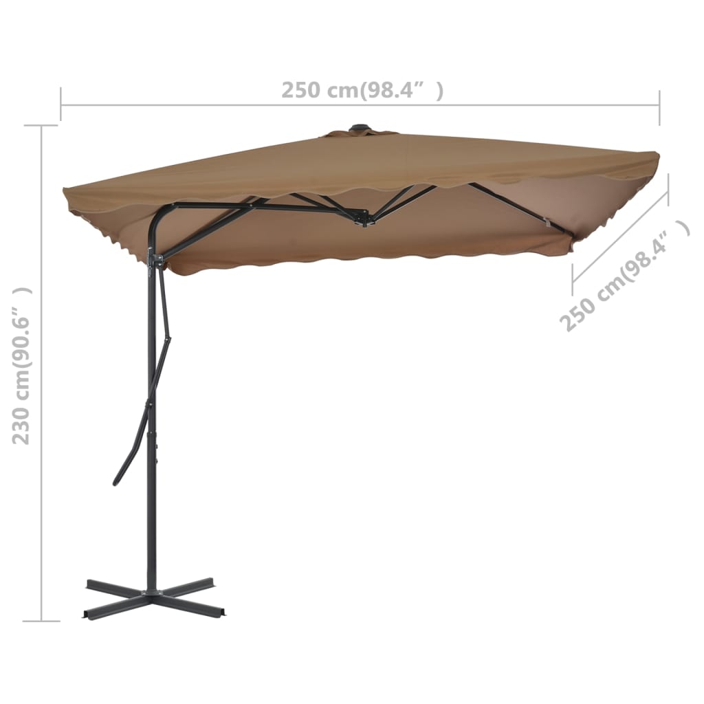 Ombrellone da Esterni con Palo in Acciaio 250x250cm Talpa - homemem39