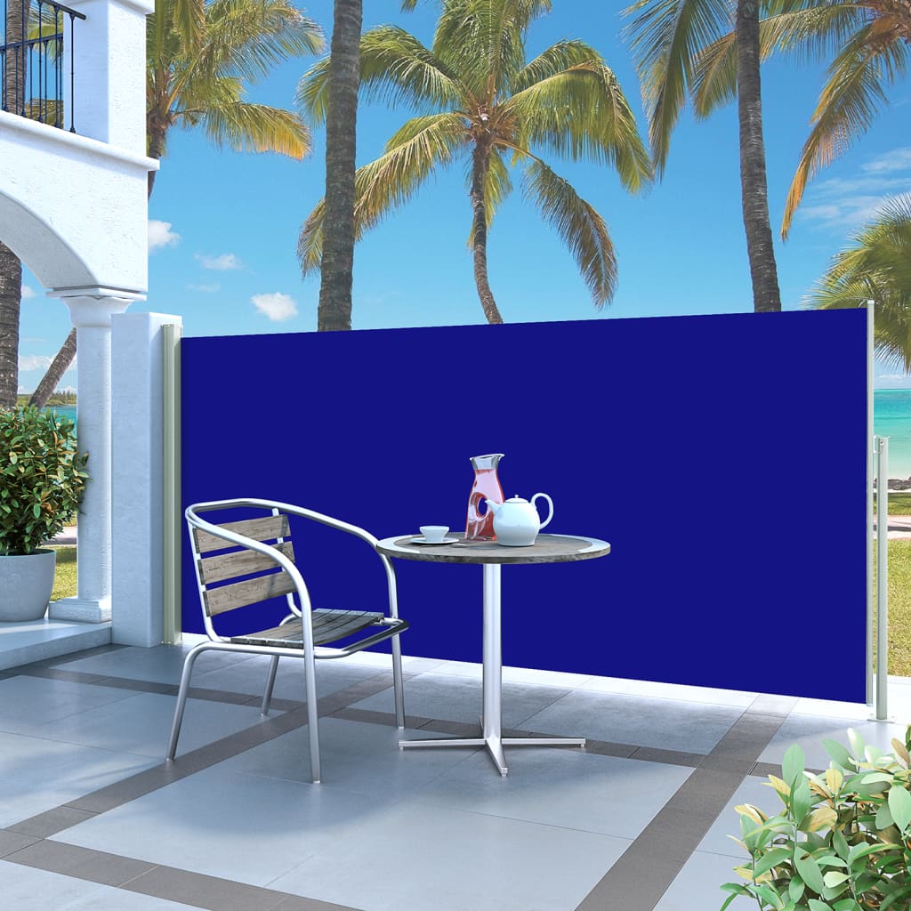 Tenda da Sole Laterale Retrattile 140 x 300 cm Blu - homemem39