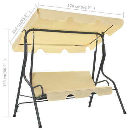 Panchina a Dondolo da Giardino Bianco Crema 170x110x153 cm - homemem39