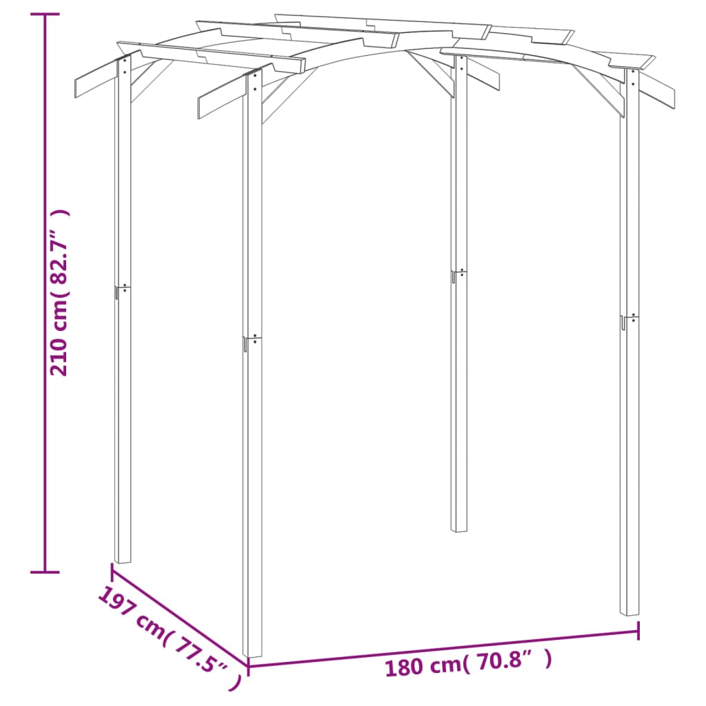 Pergola da Giardino Legno di Pino Impregnato 180x197x210 cm - homemem39