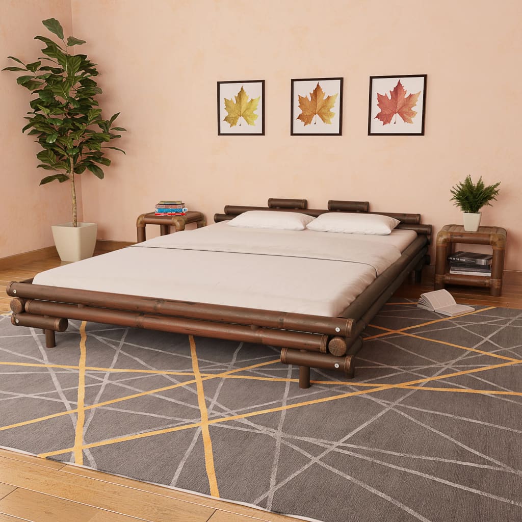 Giroletto Marrone Scuro in Bambù 160x200 cm - homemem39