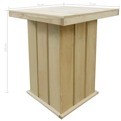 Tavolo da Bar Esterno 75x75x110cm Legno di Pino Impregnato - homemem39