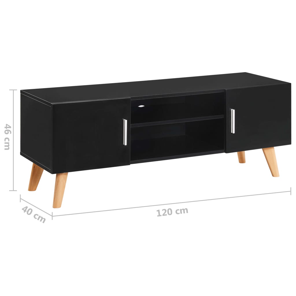 Mobile Porta TV Nero 120x40x46 cm in MDF - homemem39