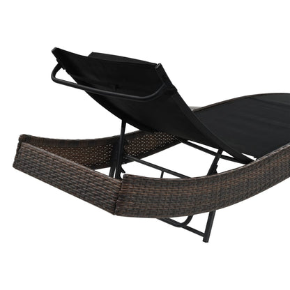 Lettino Prendisole con Cuscino in Polyrattan Marrone - homemem39