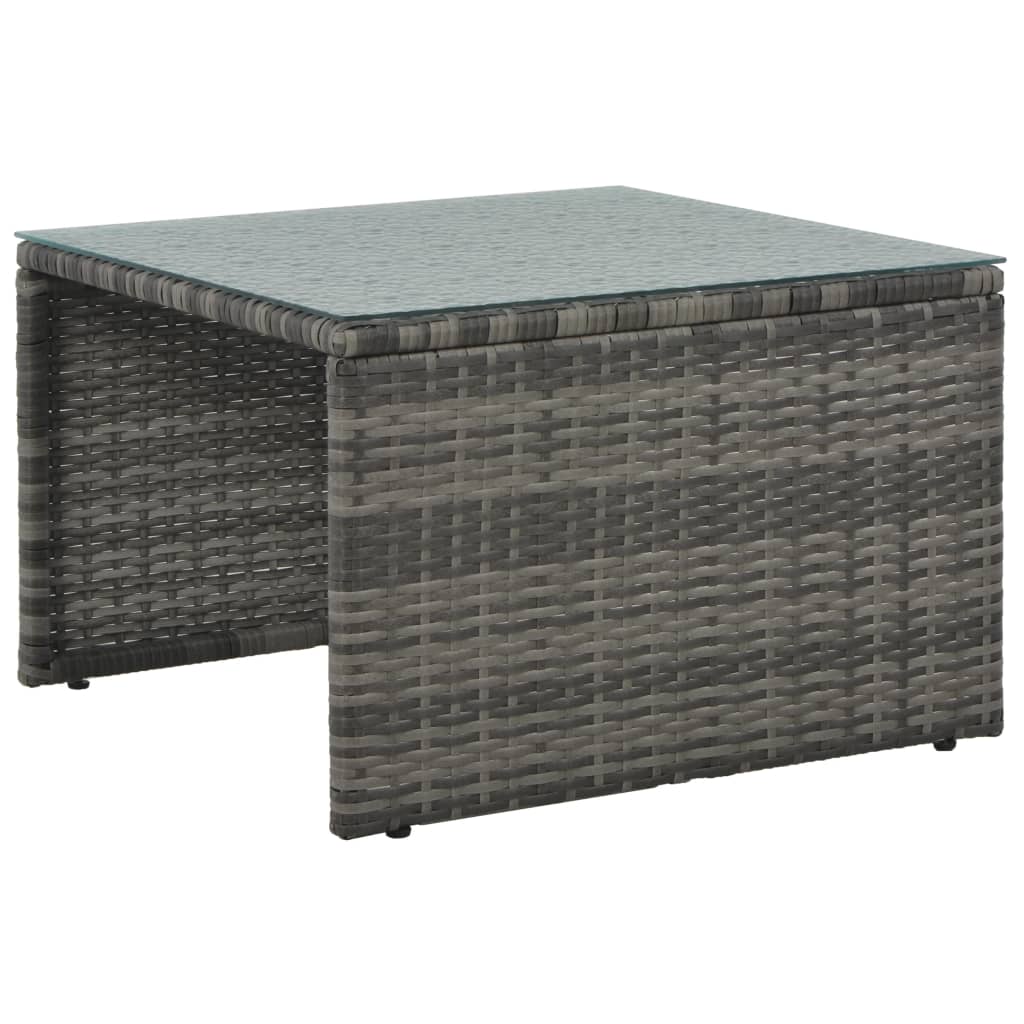 Set Divani da Giardino 3 pz con Cuscini in Polyrattan Grigio - homemem39