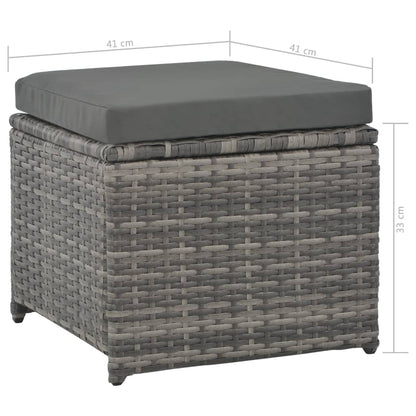 Set da Pranzo per Esterni 7 pz con Cuscini in Polyrattan Grigio - homemem39