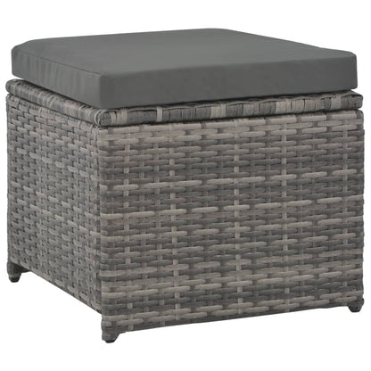 Set da Pranzo per Esterni 7 pz con Cuscini in Polyrattan Grigio - homemem39