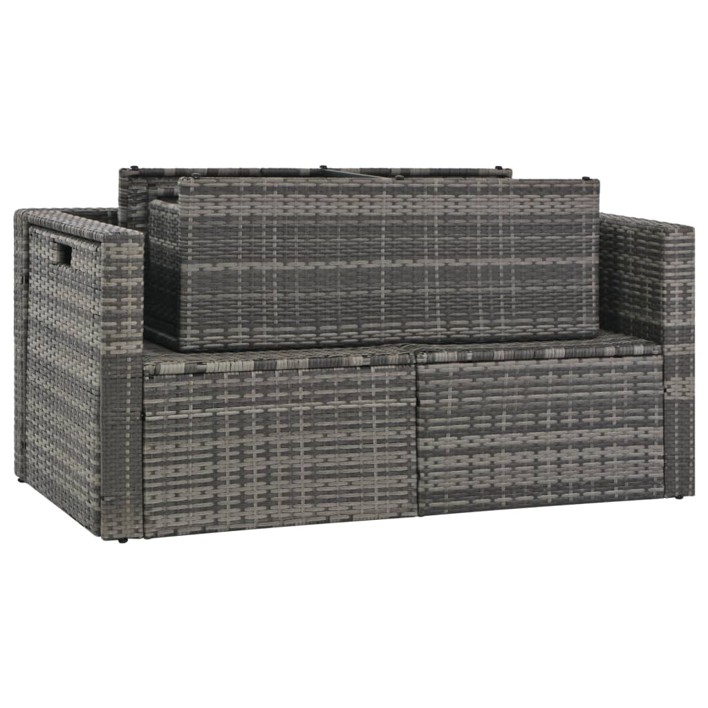 Set Divani da Giardino 6 pz con Cuscini in Polyrattan Grigio - homemem39