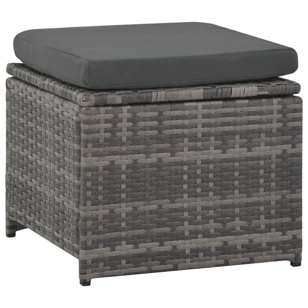 Set Divani da Giardino 6 pz con Cuscini in Polyrattan Grigio - homemem39